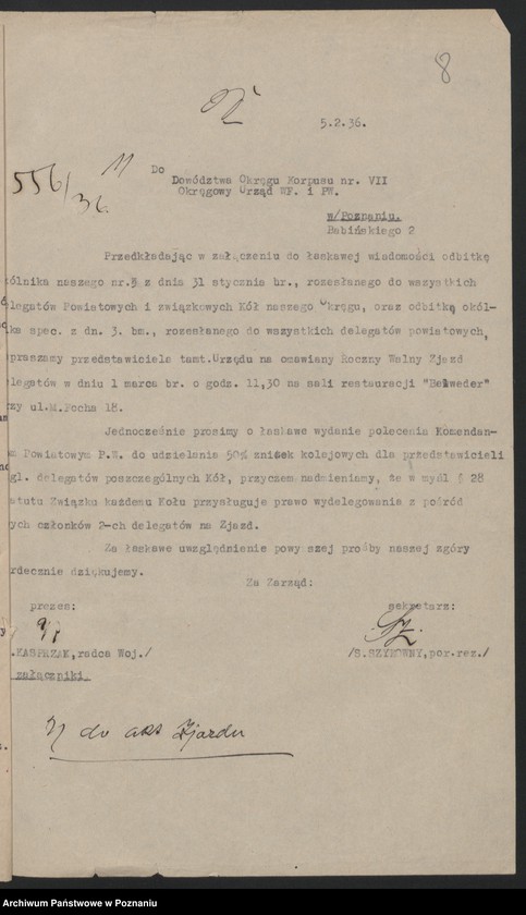 Obraz 12 z jednostki "I. Walny Zjazd Delegatów Okręgu Poznańskiego Związku Weteranów Powstań Narodowych 1.III.1936 r."