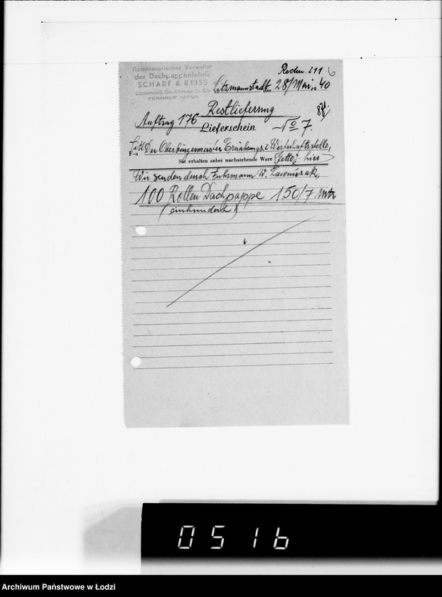 Obraz 10 z jednostki "Diverse Sch-Z [rachunki za dostawy towarów spoza Getta]"