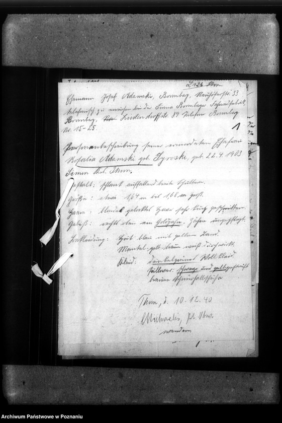 Obraz 5 z jednostki "Rozalie Adamski, geb. Syrocki, aus Bromberg (Bydgoszcz)"