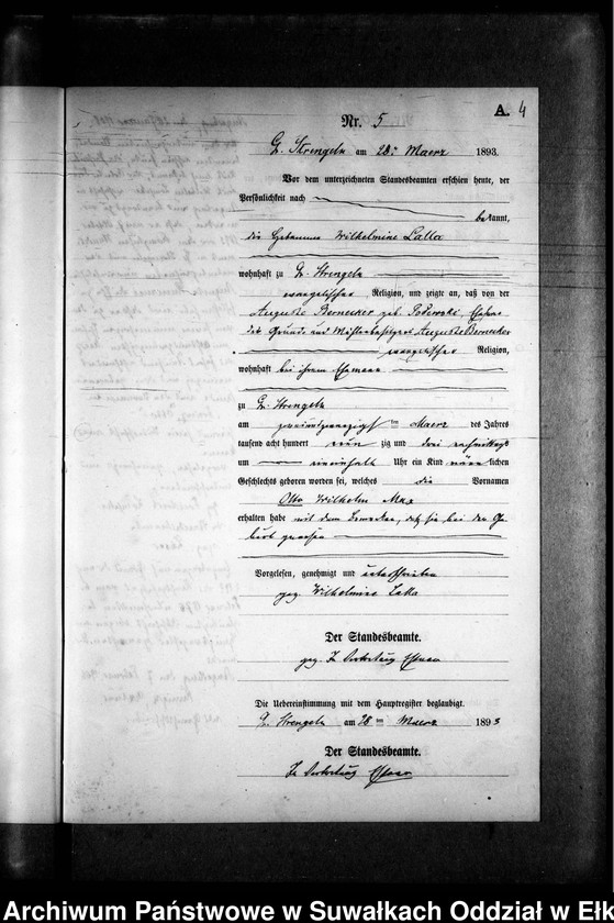 image.from.unit.number "Geburts-Neben-Register des Preussischen Standes-Amtes Gr. Strengeln Kreis Angerburg"