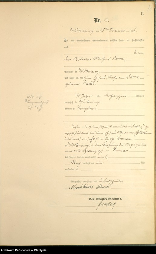 image.from.unit.number "Sterbe-Haupt-Register Nr 1 - 125"