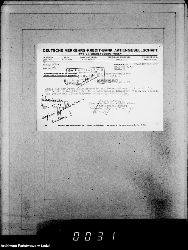 Obraz 9 z jednostki "Deutsche Verkehrs Kredit-Bank Posen."