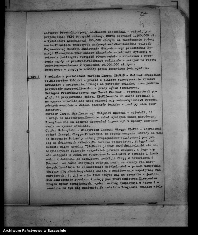 Obraz 8 z jednostki "Protokół posiedzenia Prezydium Wojewódzkiej Rady Narodowej nr 4, miesiąc styczeń"