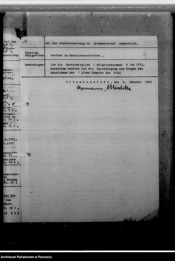 Obraz 8 z jednostki "Milke, Hermann, Verwaltungsangestellter"