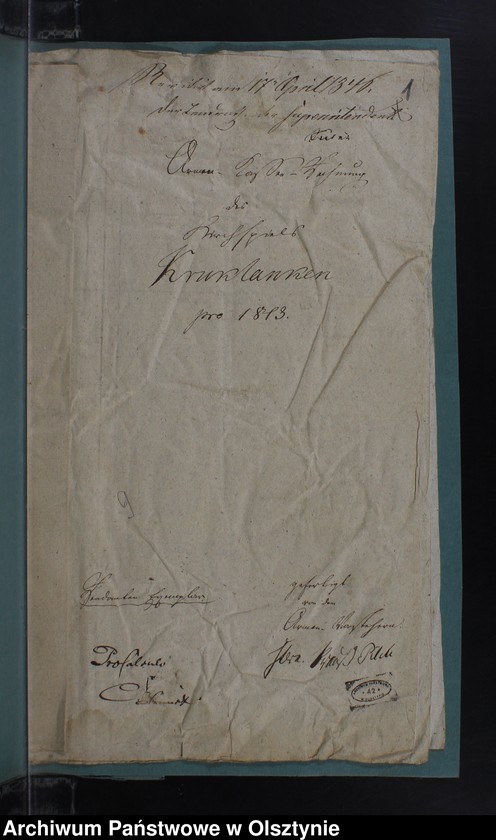 image.from.unit.number "Armen Kassen Rechnung des Kirchspiels Kruklanken"