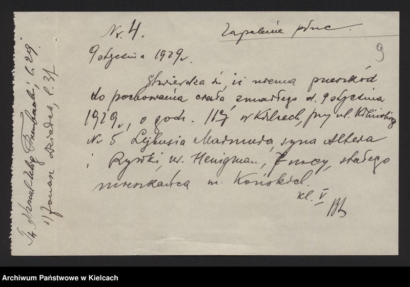 image.from.unit.number "Załączniki do akt zgonu Okręgu Bożniczego Kielce za rok 1929"