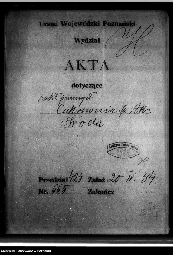 Obraz 4 z jednostki "Zatwierdzenie zakładu przemysłowego /ustawienia motoru ropowego/ Cukrowni w Środzie Spółka Akcyjna"