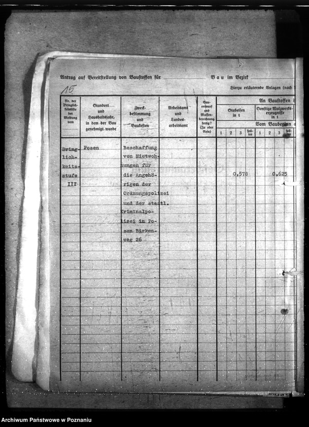 Obraz 19 z jednostki "Schaffung von Mietwohnungen für die Ordnungspolizei und Kriminalpolizei. Allgemein"