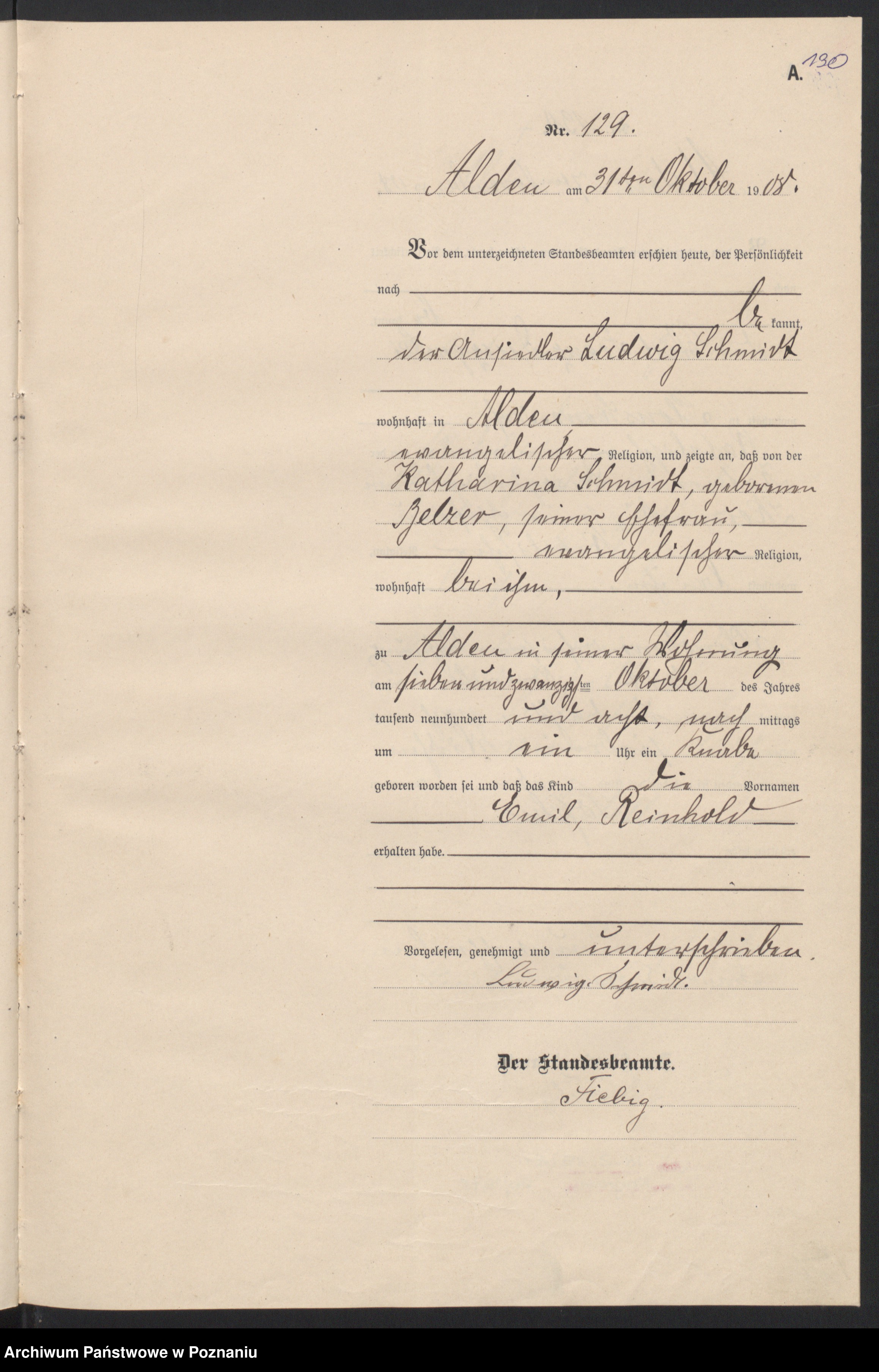 Skan z jednostki: Księga urodzeń [Rejestr główny urodzeń]