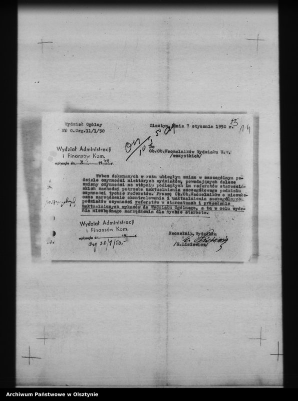 Obraz 17 z jednostki "Szczegółowy podział czynności i rzeczowy podział akt oddz. samorządowych i U. W."