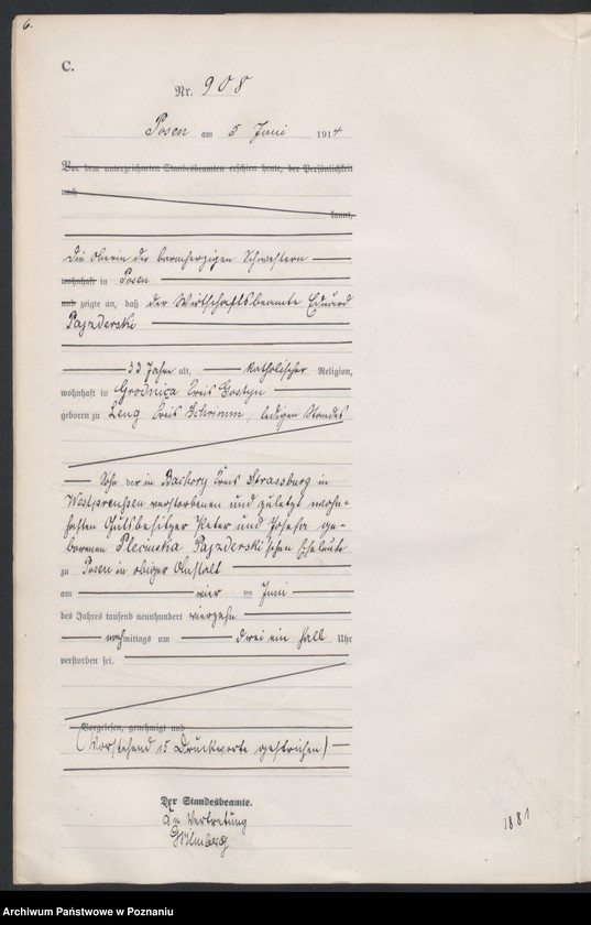 Obraz 7 z jednostki "Księga miejscowa zgonów tom III [Rejestr główny zgonów]"