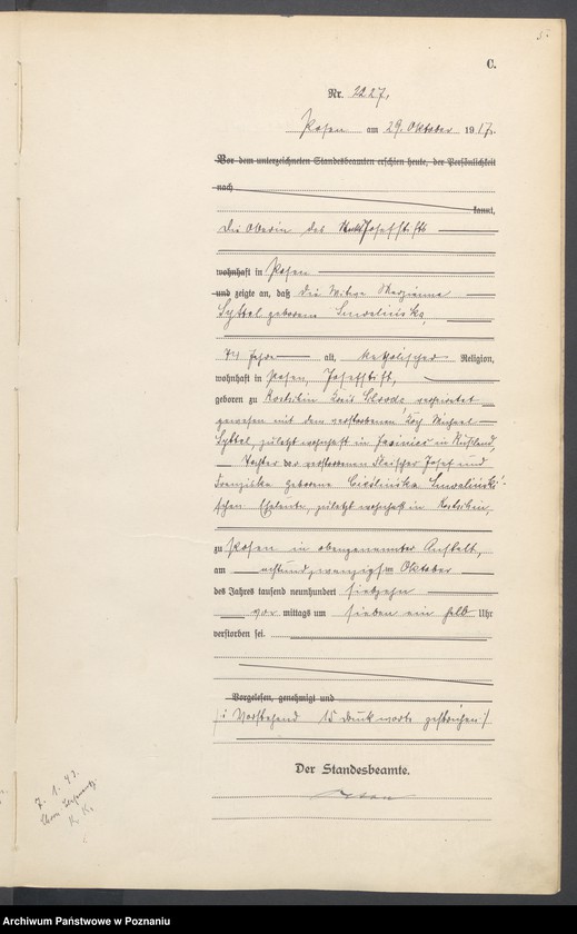 Obraz 7 z jednostki "Księga miejscowa zgonów tom V [Rejestr główny zgonów]"