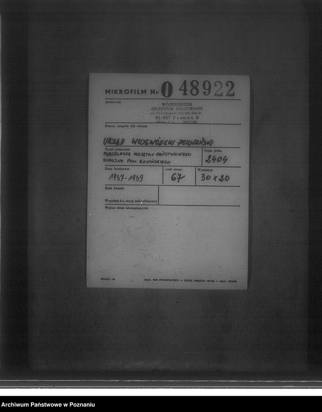 Obraz 2 z jednostki "Parcelacja majątku państwowego Kopojno powiatu konińskiego"