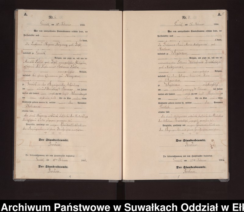 image.from.unit.number "Geburts-Neben-Register des Königlichen Preussischen Standes-Amtes Gneist Kreis Loetzen"