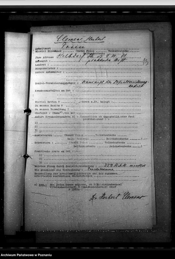 Obraz 18 z jednostki "Amtsärzte - Kreis Posen - Land (wyposażenie szpitali)"