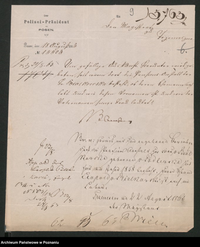 Obraz 13 z jednostki "A. betr. den polnischen Emigranten Leopold von Białkowski"