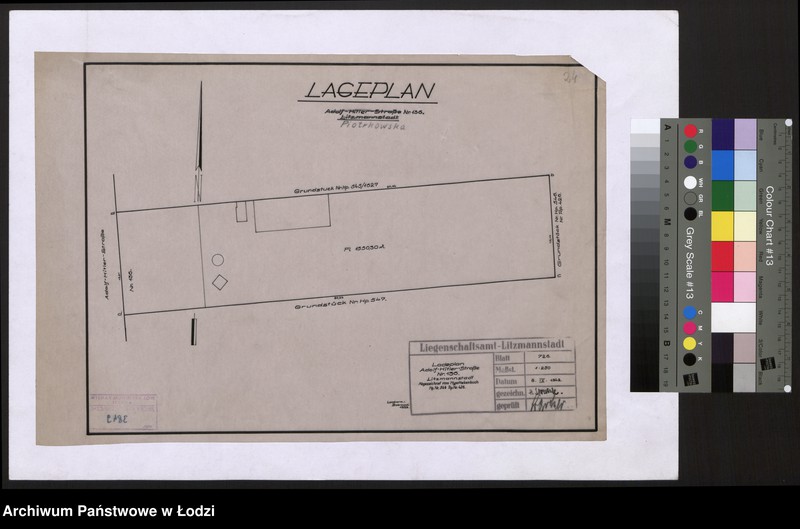Obraz 1 z jednostki "Lageplan Adolf Hitler Straße Nr 136 Litzmannstadt"