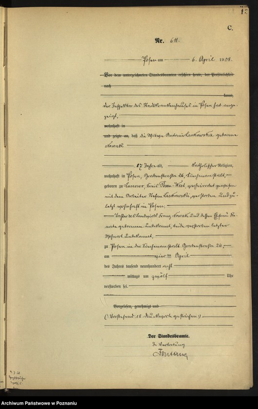 Obraz 15 z jednostki "Księga miejscowa zgonów tom II [Rejestr główny zgonów]"