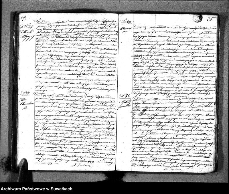 Obraz 20 z jednostki "Duplikat Aktów Urodzonych, Zaślubionych, Zeszłych Urzędnika Stanu Cywilnego Wyznania Ewangelickiego Okręgu Suwałki w Obwodzie i Gubernii Augustowskiey przez 1840 rok."