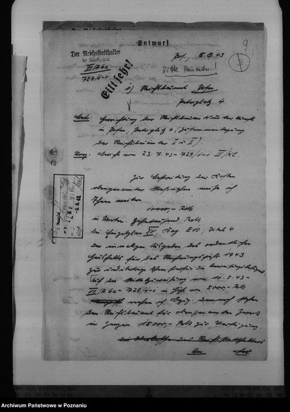 Obraz 13 z jednostki "Unterkunft der Aussenstelle des Reichsbauamtes Leslau in Hermannsbad"