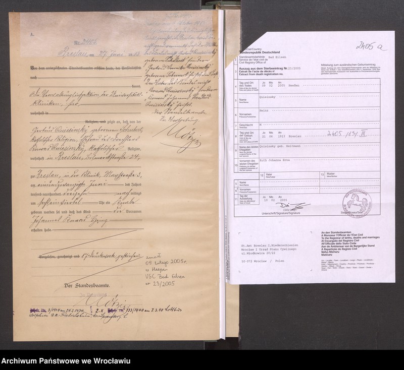 image.from.unit.number "Geburts Neben Register Standesamt Breslau III 1913 Band 7"