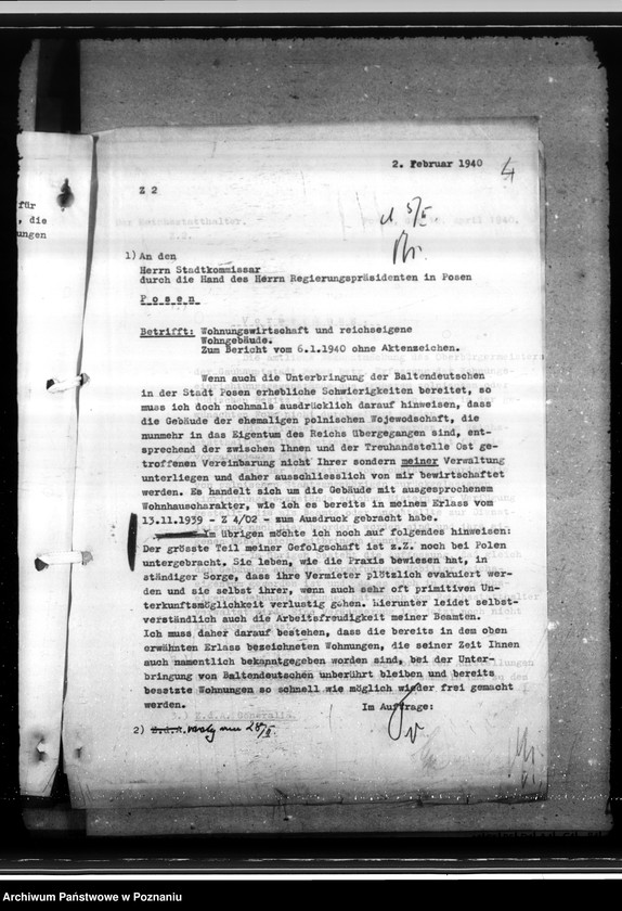 Obraz 8 z jednostki "Reichseigene Wohngebäude. Möbel in reichseigenen Wohnungen. Generalia"