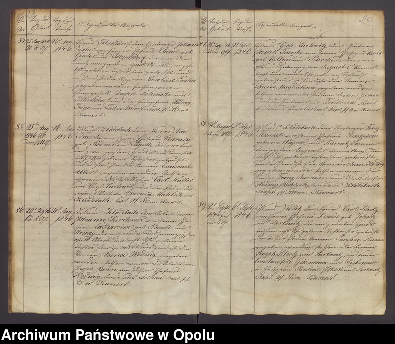 image.from.unit.number "Duplicat der in der katholischen Parochie Gross-Carlowitz Ottmachauer Archipresbyterats Grottkauer Kreises stattgefundenen Taufen, Traungen und Begräbnisse pro 1846"