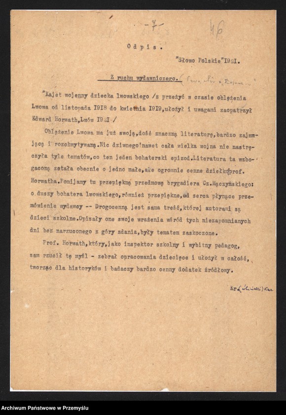 image.from.collection.number ""Kajet wojenny dziecka lwowskiego""