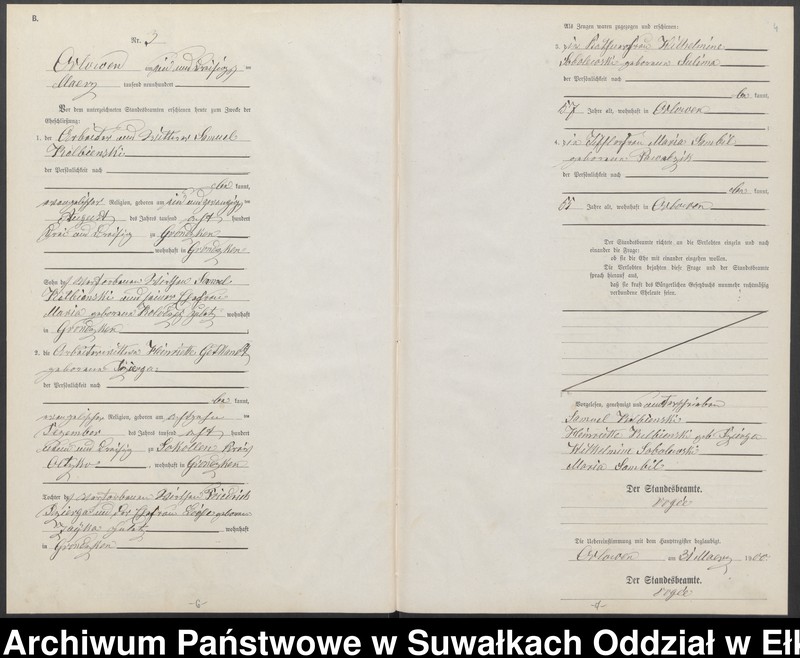 image.from.unit.number "Heiraths-Neben-Register des Preussischen Standes-Amtes Orlowen Kreis Loetzen"