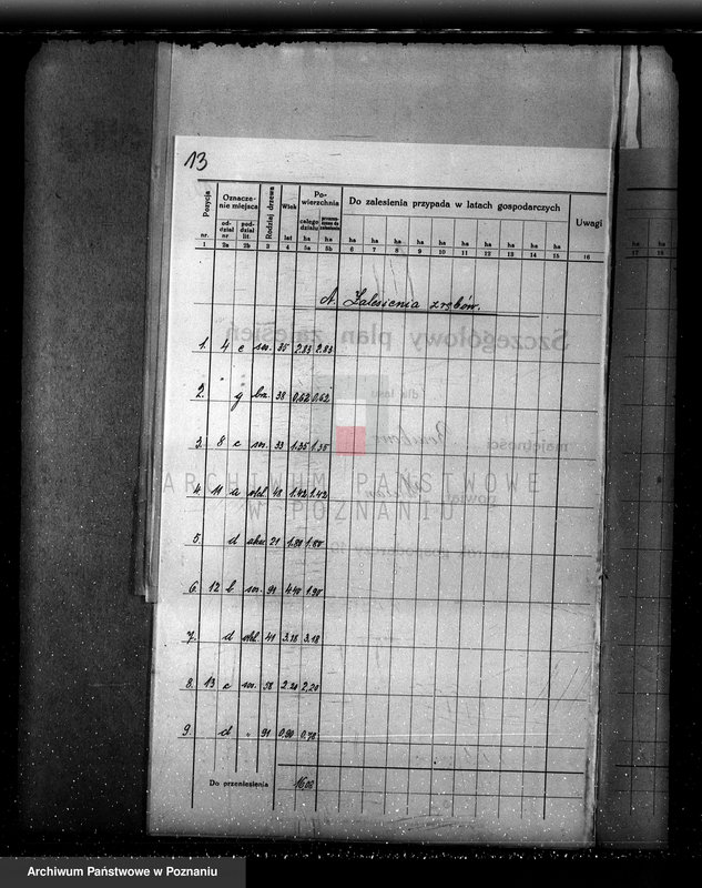 Obraz 17 z jednostki "Plan urządzania gospodarstwa leśnego dla lasu majętności Bonikowo - powiat kościański"