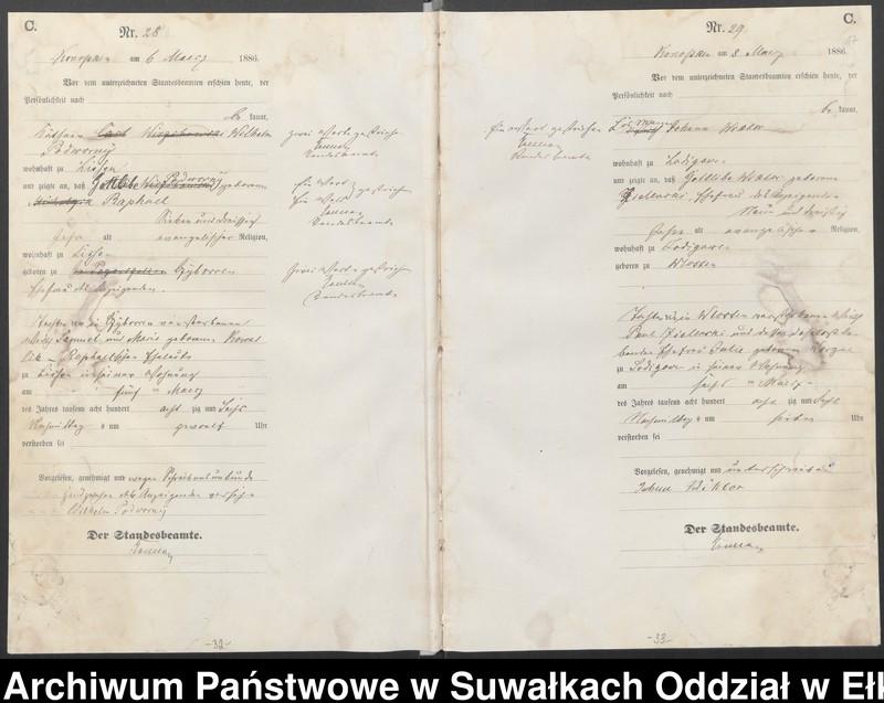 image.from.unit.number "Sterbe-Haupt-Register des Königlichen Preussischen Standes-Amtes Belzonzen Kreis Johannisburg"