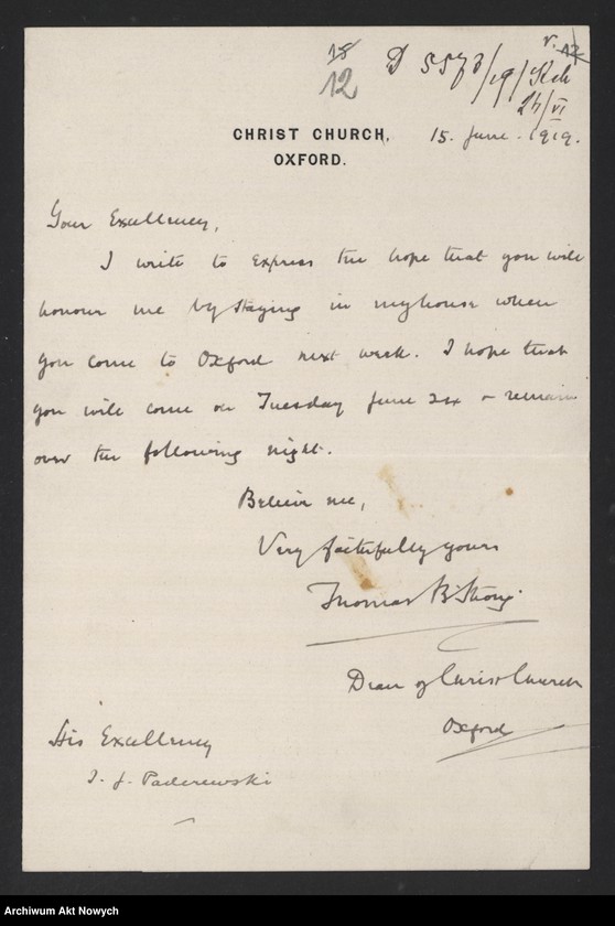 image.from.unit.number "Korespondencja dotycząca nadania dyplomów doktoratów honoris causa przez uniwersytety amerykańskie, angielskie. Przemówienia I. J. Paderewskiego na uroczystościach nadania mu dyplomów. Dyplomy: Doctor of Laws, honoris causa, Columbia University; patrz t.1015,1082, 1204; brak s.1-4,40-45,57-73,107-126 (25 VII 2003 r.)"