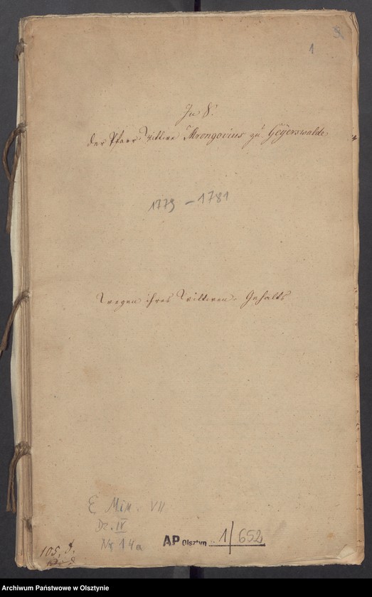 image.from.unit.number "In S. [Sachen] der Pfarr=Wittwe Mrongovius zu Geyerswalde [Gierzwałd] wegen ihres Wittwen=Gehalts"