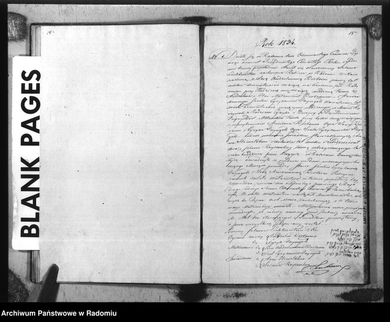 image.from.unit.number "Akta Stanu Cywil. Wyzn. Mojżeszow. Parafii Radom Urodzeń, Małżeństw i Zejścia z r. 1834"