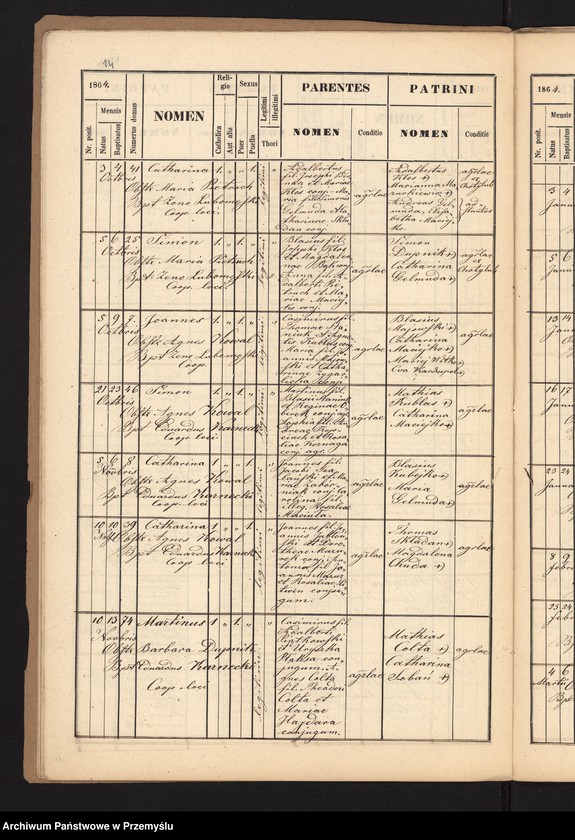 image.from.unit.number "[Kopie metryki urodzeń w parafii Cieszanów z lat 1864-1865]"