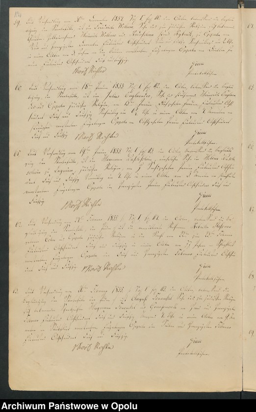 Obraz 14 z jednostki "Register über die Sterbefälle unter der Juden und deren bürgerliche Beglaubigung nach dem Gesetze vom 23-ten Juli 1847"