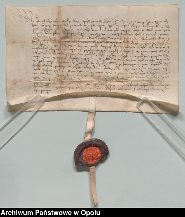Obraz 3 z jednostki "Jan książę na Śląsku, Opolu, Głogówku etc. potwierdza tytuł własności Zygmunta Stoss