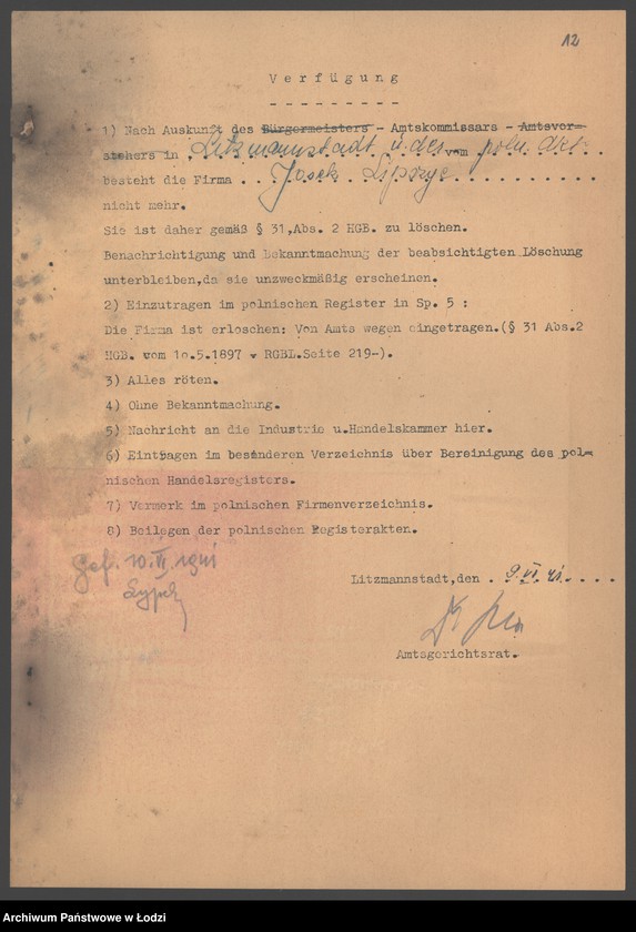 Obraz 14 z jednostki "Josek Lipszyc- sprzedaż papieru"