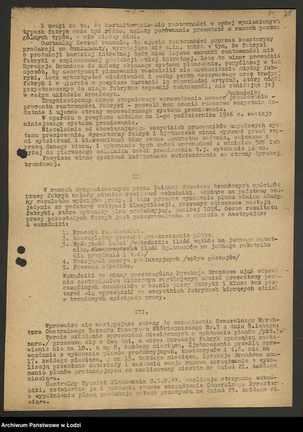 Obraz 16 z jednostki "Zarządzenia Generalnego Dyrektora Centralnego Zarządu Przemysłu Włókienniczego"