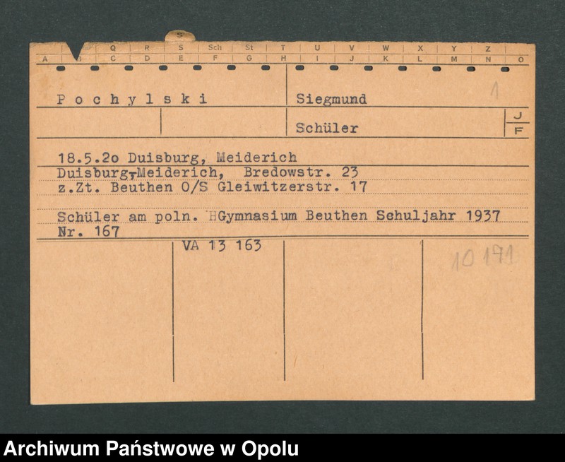 Obraz 3 z jednostki "[Pochylski Siegmund, ur. 18.5.1920 Duisburg]"