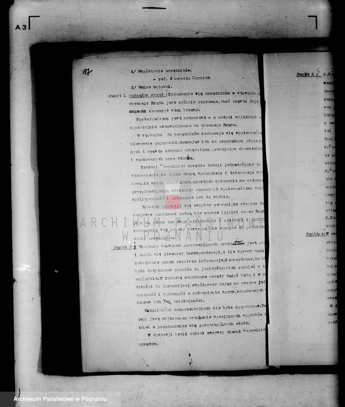 Obraz 20 z jednostki "Protokoły z zebrań periodycznych w starostach /kierowników władz i urzędów niezespolonych z terenu poszczególnych powiatów omawiające ogólną sytuację polityczną i społeczno-gospodarczą"