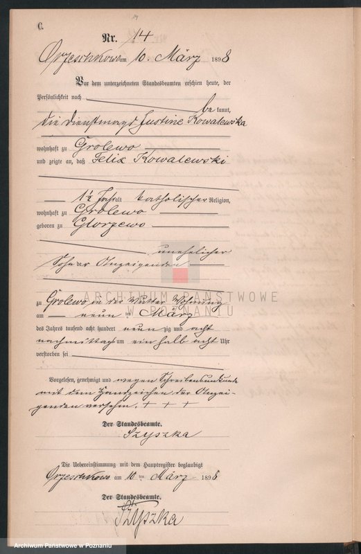 Obraz 17 z jednostki "Księga zgonów"