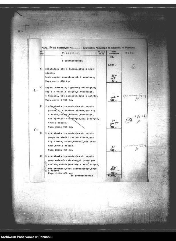 Obraz 16 z jednostki "Huta - powiat bydgoski /m.in. wyszacowanie gorzelni/"