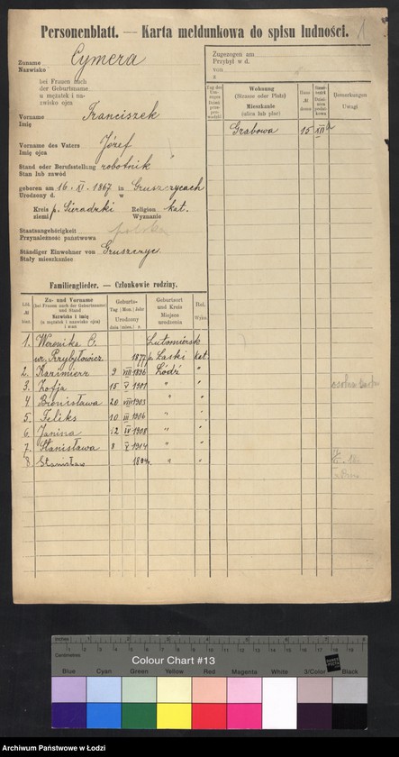 Obraz 3 z jednostki "[Spis ludności Łodzi] Cymera - Cynkier"
