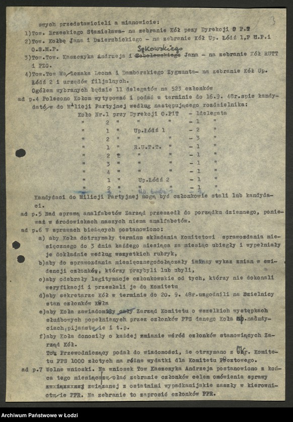 Obraz 4 z jednostki "Komitet Pocztowy PPS- protokoły posiedzeń. Koło Pocztowe- protokoły zebrań i protokoły współzawodnictwa pracy"