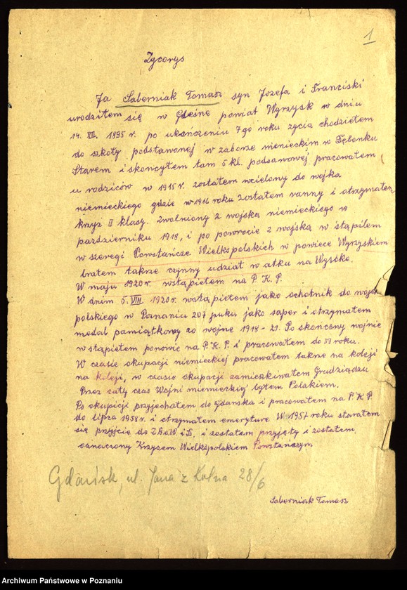 Obraz 15 z jednostki "Życiorysy powstańców wielkopolskich: S - tom l /Saberniak Tomasz - Sieradzki Piotr/."