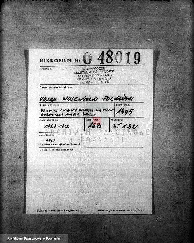 Obraz 2 z jednostki "Stosunki osobiste Władysława Piocha burmistrza miasta Śmigla"