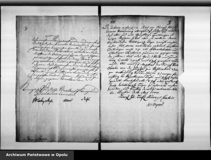 Obraz 9 z jednostki "Acta des Magistrats zu Oppeln betreffend die Inserenda in die Zeitungen und Intelligenz Blätter auch Provinzial Blätter"