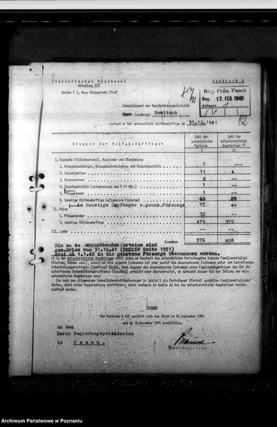 Obraz 16 z jednostki "Schnelldienst der Reichsfürsorgestatistik Regierungsbezirk Posen"