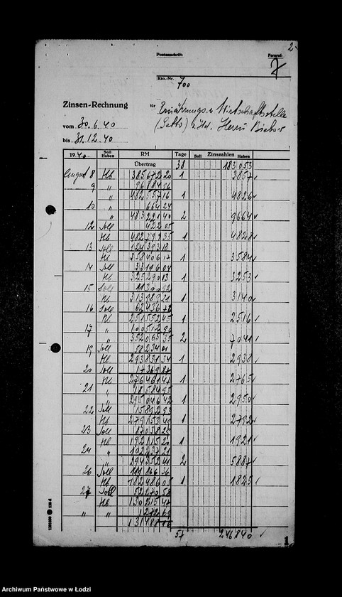 Obraz 11 z jednostki "Bankkonto nr 700"